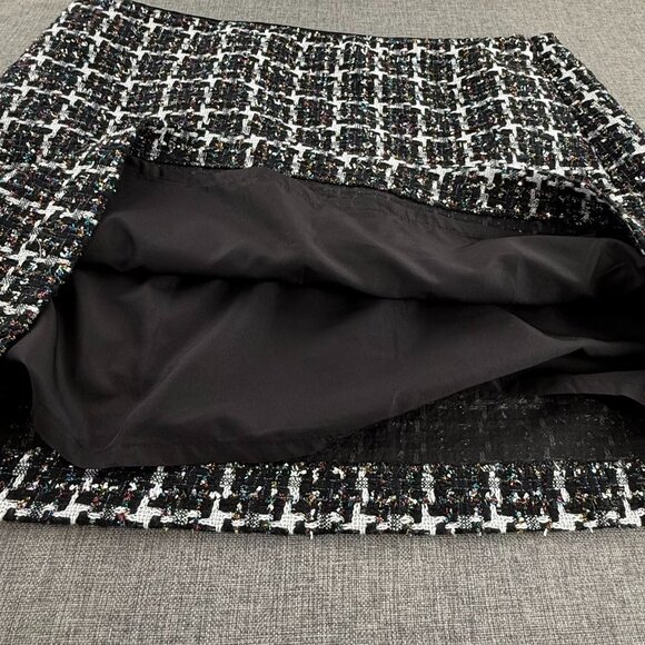 LOFT Mini Plaid Skirt‎ Metallic Multicolor Zipper Closure Lined Plus 18 - Picture 6 of 11